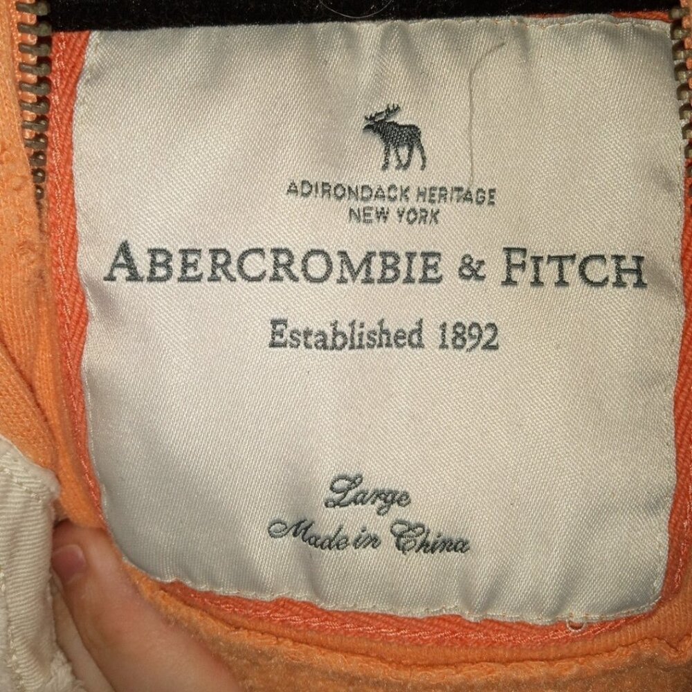 Abercrombie & Fitch Long Sleeve Orange Hoodie #92 Large Pre-owned / Unworn - Picture 5 of 8